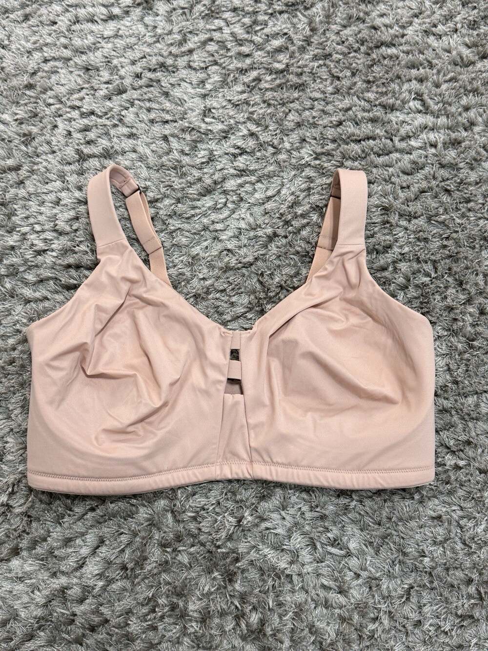 SPANX Nude Pink Wireless Bra Back Closure Full Coverage Support Size 38DDD